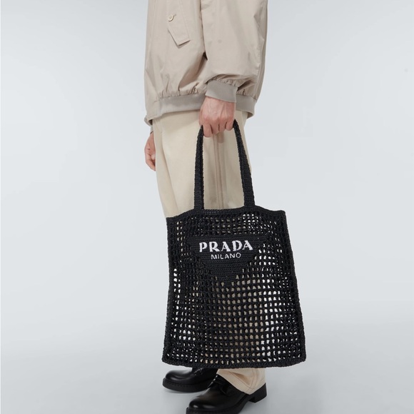 Prada Black Raffia Tote Bag - Picture 5 of 13